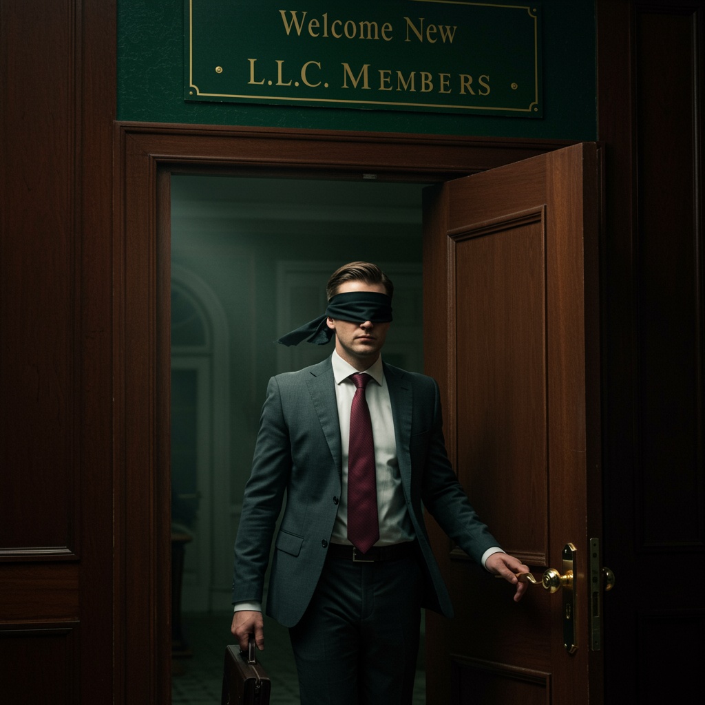 Picture,Of,Man,In,Business,Suit,Wearing,A,Blindfold,As