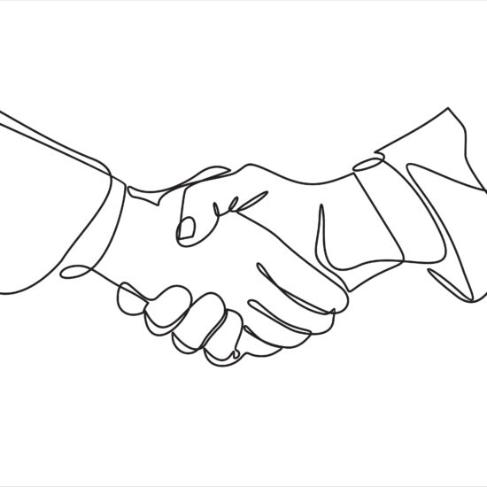 Continuous,Line,Drawing,Of,Handshake.,Handshaking,Of,Business,Partners,Drawn