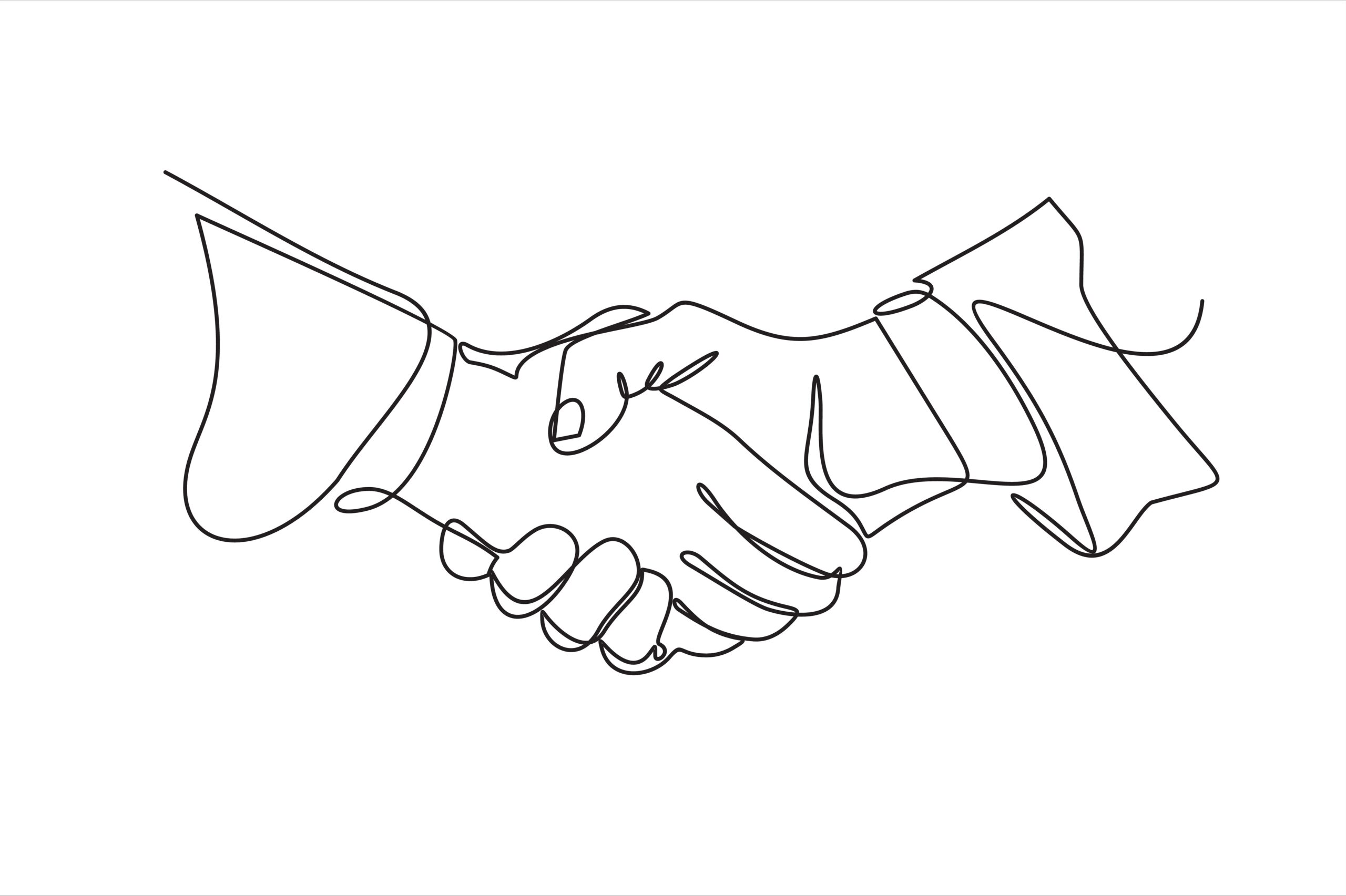 Continuous,Line,Drawing,Of,Handshake.,Handshaking,Of,Business,Partners,Drawn