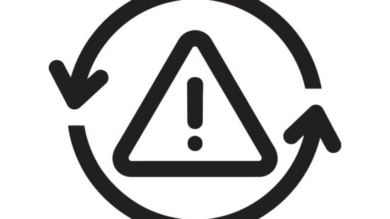 Circular,Arrow,With,Warning,Sign,Icon,Design,Concept,Representing,Update
