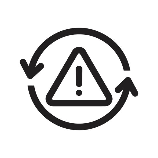 Circular,Arrow,With,Warning,Sign,Icon,Design,Concept,Representing,Update
