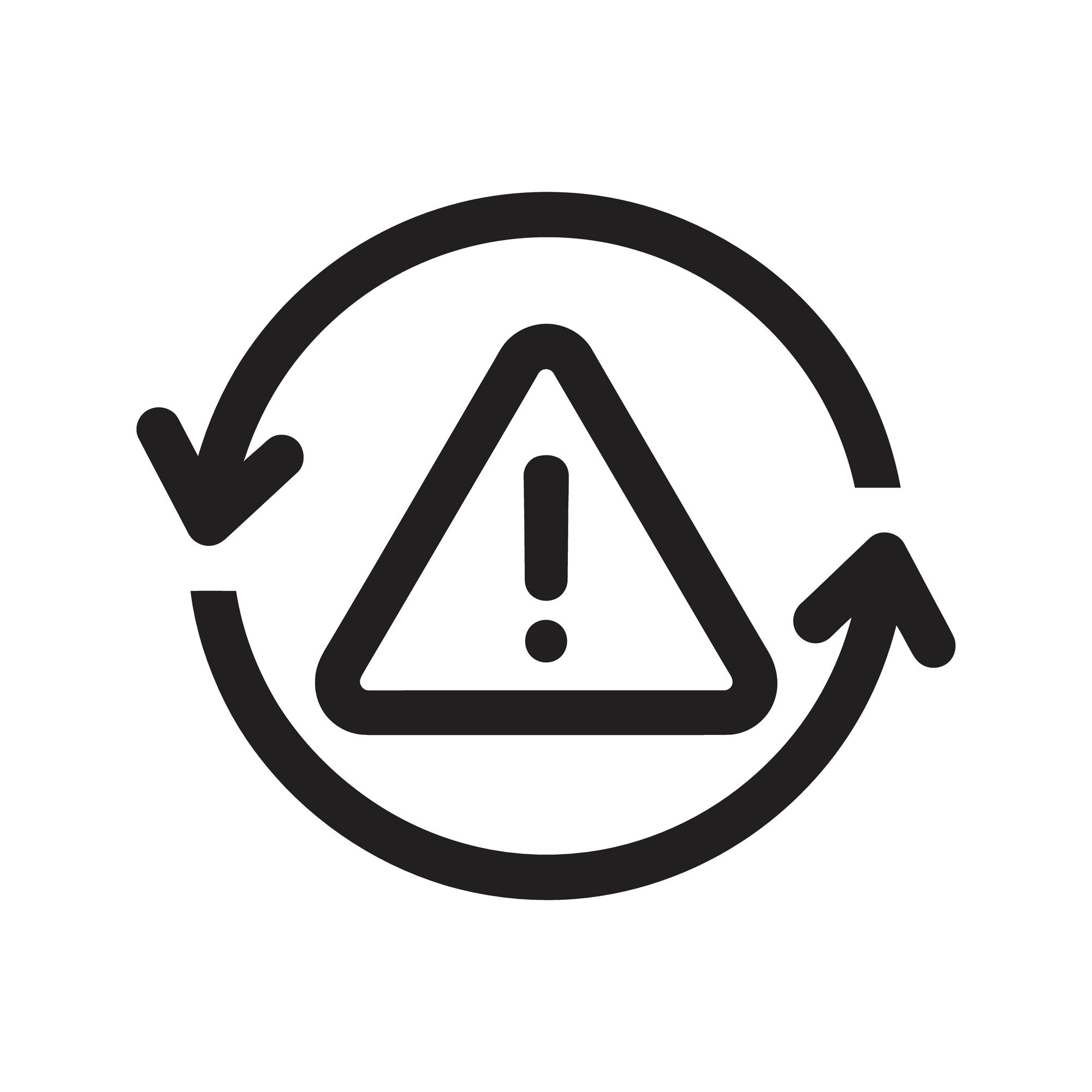 Circular,Arrow,With,Warning,Sign,Icon,Design,Concept,Representing,Update