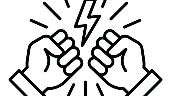 fists lightning bolt