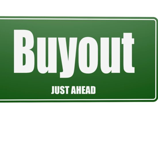 Buyout,Word,On,Green,Road,Sign,,3d,Rendering