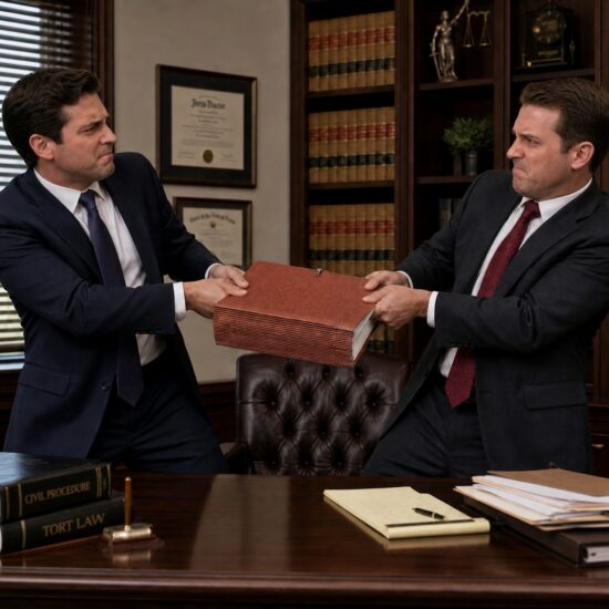 Show,Two,Lawyers,In,Suits,In,A,Law,Office,Pulling